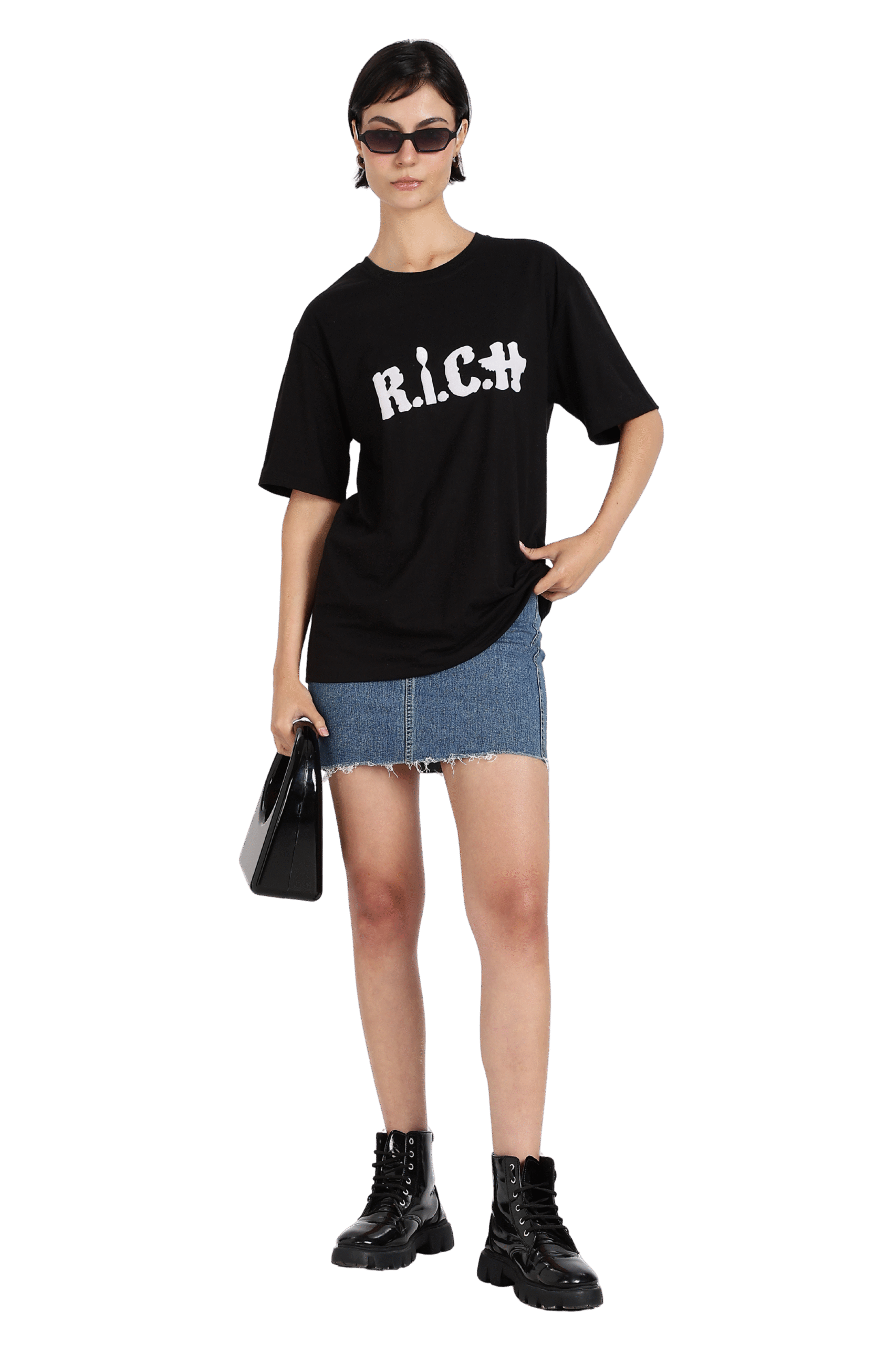 Black R.I.C.H Officials Oversized Women’s T-Shirt